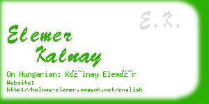 elemer kalnay business card